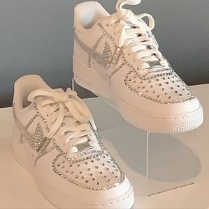 Custom Air Force 1 low with Swarovski Crystals New in Box last pair